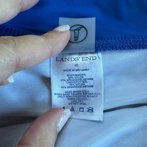 Lands End Womens Solid Royal Blue Swim Skirt Attached Brief Suit Bottom Size 10 - Picture 5 of 8